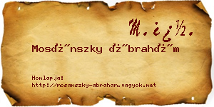 Mosánszky Ábrahám névjegykártya